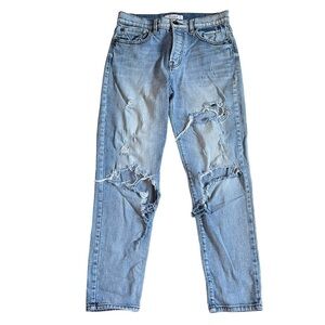 Pistola Blue Light Wash Distressed Straight Jeans US 26